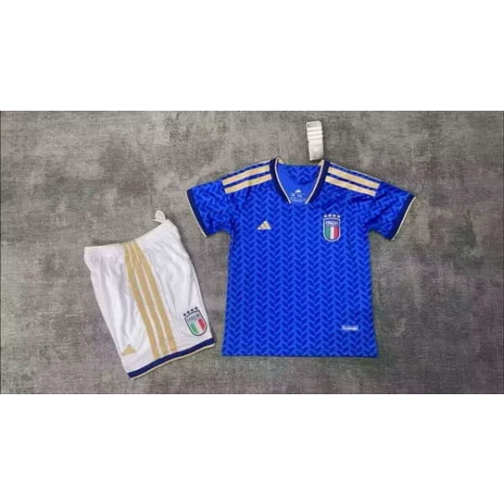 Set de Jersey de la Selección Italiana Local para la Copa Mundial 2026 - Ropa de Fútbol Infantil, Camiseta y Pantalones Cortos, Tallas 16-28, 2-13 AÑOS