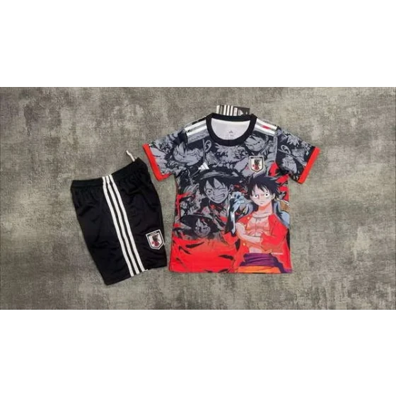 Set de camiseta de la selección de Japón Comics 2026 Copa del Mundo para niños - Camiseta de fútbol uniforme Pantalones cortos 16-28 2-13 AÑOS