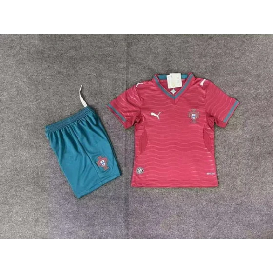 Portugal National Team Home field 2026World Cup jersey set Children's jersey Soccer uniform Clothing Shorts 16-28  2-13 YEARS