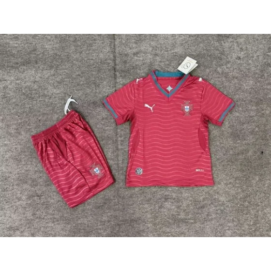 Set de camiseta local de la selección de Portugal para el Mundial 2026 para niños, uniforme de fútbol infantil, pantalones cortos, tallas 16-28, 2-13 AÑOS