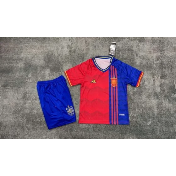 Conjunto de Camiseta de la Selección Española Edición Especial Mundial 2026 para Niños - Camiseta de Fútbol, Pantalones Cortos, Tallas 16-28 (2-13 AÑOS)