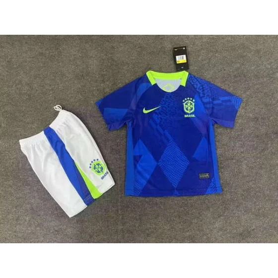 Brazil National Team Away game 2026World Cup jersey set Children's jersey Soccer uniform Clothing Shorts 16-28  2-13 YEARS