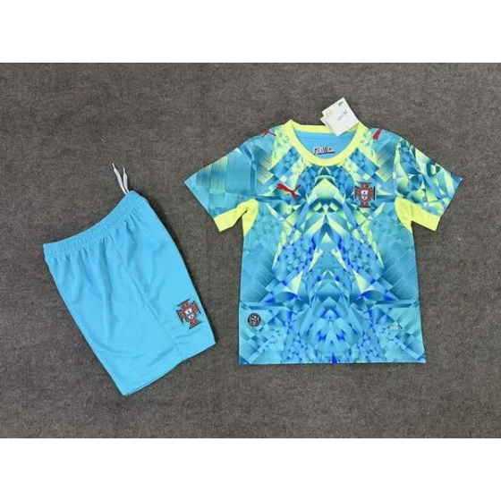Set de camiseta del portero de la selección de Portugal para el Mundial 2026 para niños, uniforme de fútbol, camiseta y pantalón corto, tallas 16-28, edades 2-13 años