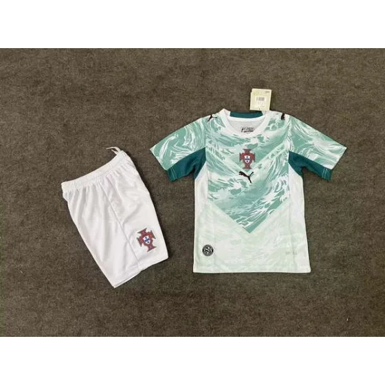 Equipo de Portugal Partido de Visitante Copa Mundial 2026 Conjunto de Camiseta Infantil Uniforme de Fútbol Pantalones Cortos 16-28 2-13 AÑOS
